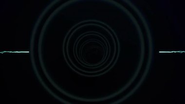 Titreşen halkalar yeşil dalga formlarını başlatarak parçacık patlaması oluşturarak enerji salınımını görselleştiriyor. Soyut, dijital, bilim kurgu, fütüristik, dinamik, hareket, teknolojik