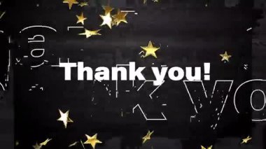 Arıza başlatılıyor. Teşekkürler. Mesajlar yanıp sönüyor ve düşen altın yıldızlarla eski haline dönüyor. Dijital sanat, kutlama, hareketli grafikler, lüks, şenlikli, gelecekçi, zarif