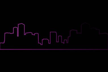 Siyah arkaplana karşı pembe ufuk çizgisinin dijital kompozit görüntüsü