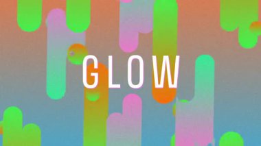 Parlak yeşil kaplama başlıyor, GLOW 'un arkasındaki kayan neon şekiller açılıyor. Fütürist, dijital, soyut, neon, canlı, hareket, teknoloji