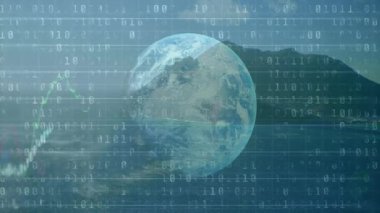 Çizgi çizelgesini duraklattıktan sonra ikili kod altındaki suyu takip etmek ve pazar eğilimini küreselleştirmek. Genel, dağ, su, dijital, veri, analiz, teknoloji