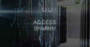 Işık demeti süpürme rafları holografik küreyi başlatarak ACCESS DENIED 'i oluşturarak ikili akımlar oluşturdu. Teknoloji, siber güvenlik, dijital, gizlilik, veri, ağ, güvenlik