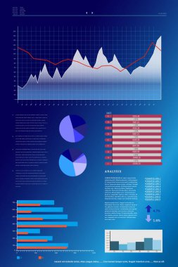 Grafik ve verileri dijital olarak oluşturulan iş arabirimi