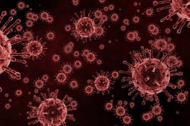 İnsan vücudunda kırmızı virüs grafik görüntü