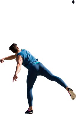 Beyaz arkaplana disk atan adam