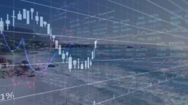 Plajda kamera görüntüsü, şamdan çizelgesini başlatıyor. Görsel stok eğilimlerini örtüyor, sonra da azalıyor. Finans, pazar, yatırım, ticaret, analitik, dijital, teknoloji