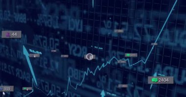 Gösterge paneli yük çizgisi grafiğinde 3 boyutlu ızgara ortaya çıkıyor ve imleç işaretleri kullanıcı büyümesini gösteriyor. Analizler, veri görselleştirme, performans, içgörü, teknoloji, arayüz, dijital