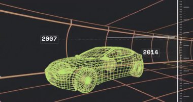 Zaman çizelgesi güncelleme, turuncu tünelde veri değişimlerini gösteren kablo arabaların veri etiketleri. Gelecek, teknoloji, dijital, yenilik, hareket, soyut, minimalizm