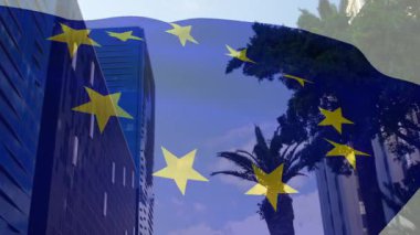 Şehrin gökdelenlerine bayrak dikmeye başlamak, el sallamak ve değişen yıldızlar birliği sembolize ediyor. Muazzam, vatansever, modern, canlı, mimari, kentsel, dinamik