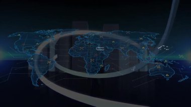 Işık yolları kablo haritası oluşturmaya başlıyor. Ufuk çizgisi veri simgelerinde oluşan şeritler akışı gösteriyor. Gelecek, teknoloji, veri görselleştirme, dijital, soyut, kurumsal, sofistike