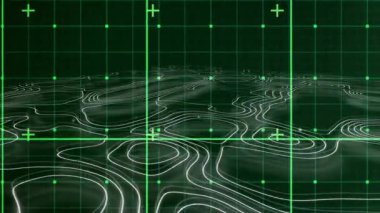 Başlangıçta sinyal düğümleri kaydırma kontur döngüsü olarak artı işaretleyicilerin parçacıkları sürüklediğini gösterir. Fütürist, soyut, dijital, geometrik, canlı, daldırıcı, dinamik