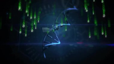 HUD halkalarını döndüren kod kademeli sarmal kimlik metni oluşturarak renklendirme motifini belirliyor. Futuristik, teknoloji, veri, dijital, veri görselleştirme, soyut, siber