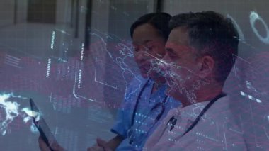 Tablet gösterge paneli doktorları ölçümleri küresel haritayla örtüşen eğilimleri incelemeye çağırıyor. Sağlık, işbirliği, dijital, analitik, teknoloji, yenilik, profesyonellik