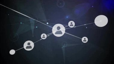 Mavi işaret fişeği ağ büyümesini gösterirken, merkezi avatar düğümünün görünmesi avatarların kümeler oluşturmasını tetikler. Teknoloji, bağlantı, dijital, ağ, siber alan, yenilik, fütürist