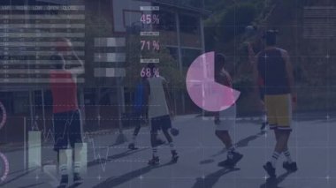 Altı oyuncu sahaya çıkıyor ve oyuna başlıyor. Spor listelerini güncellerken potaya doğru ilerliyor. Atletik, takım çalışması, rekabet, spor analitiği, açık hava eğlencesi, fiziksel aktivite, fitness