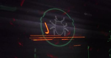 UI hata tarama üçgeni arızası, yanıp sönen DANGER kaydırma devresi, hareket gerektiriyor. Siber güvenlik, alarm, uyarı, dijital, yüksek teknoloji, fütüristik, arayüz