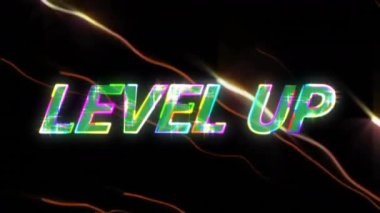 Parıldayan neon-yeşil L, LEVEL Up renkleri ile birleşerek ilerlemeye başlıyor. Dijital, fütüristik, siber punk, hareket, canlı, teknoloji, enerjik