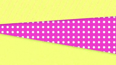 Dijital döngüde aşağı yukarı kayan kireç yeşili levha morumsu polka panelini ortaya çıkarıyor. Soyut, geometrik, canlı, hareket, dijital, kalıp, animasyon