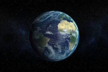 Dijital görüntü planet Earth siyah arka plan üzerine oluşturulan