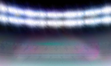 Siyah arkaplana karşı dijital olarak oluşturulan spot ışığı görüntüsü