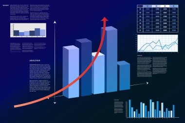 Grafik ve verileri dijital olarak oluşturulan iş arabirimi