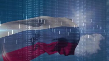 Rus bayrağının dalgalanmaya başladığı esinti ve pazar eğilimlerini gösteren mumlar yoğunlaşırken. Vatanseverlik, finans, hareket, dijital, veri, sanayi, yenilik