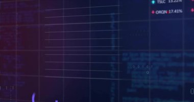 Koyu mavi şebeke oluşumu, ortaya çıkan ikili rakamlar nabız ve kod kaydırmaları analitiği gösteriyor. Teknoloji, veri, görselleştirme, dijital, analitik, gösterge paneli, arayüz