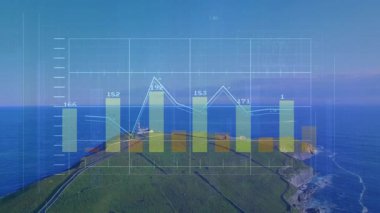 Kıyı verilerini görselleştirmek için dalgalanan grafiği gösteren etiketler eksenlerde kayboluyor. Veri, görselleştirme, bilgi, analitik, hava, çevre, kıyı