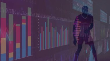 Futbolcu veri akışı ve animasyonundan önce atımları ve top yuvarlamalarını fark ediyor. Spor, dijital, yenilik, analitik, performans, teknoloji, görselleştirme