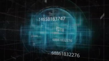 Parıldayan mavi ışık çizgileri patlayarak 3 boyutlu ızgarayı çalıştırır ve dijital küresel veri akışını döndürür. Fütüristik, teknoloji, siber uzay, soyut, dijital, veri görselleştirme, ağ