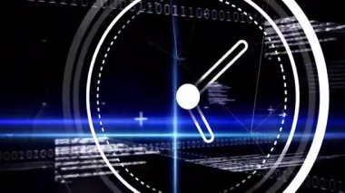 Fırlatma saati grafiğinde başlangıç rotasyonu, sahne gösterimi, veri akışları zamanı görselleştiriyor. Dijital, geleceksel, teknolojik, soyut, veri, hareket, siber