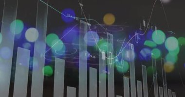 Yükselen bokeh çizgilerini, pazar eğilimlerini gösteren kesişen çizgileri gözünüzde canlandırmaya başlayın. Analizler, veriler, dijital, görselleştirme, teknoloji, finans, arayüz