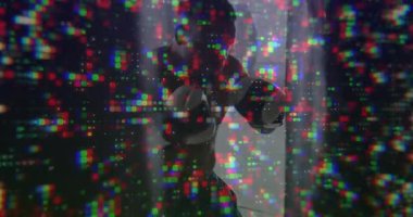 Boksör, boks antrenmanı sırasında gardiyana geçiyor ve bir-iki kancayı, atımlı aksaklıkla serbest bırakıyor. Sporcu, dövüş, dijital, yoğunluk, enerji, hareket, eğitim