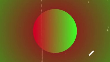 Gradyan zemin üzerinde yay beliriyor daire şeklinde genişliyor sonra da titreşimli aksan şekilleri kayboluyor. Soyut, hareketli, geometrik, dinamik, canlı, dijital, fütürist