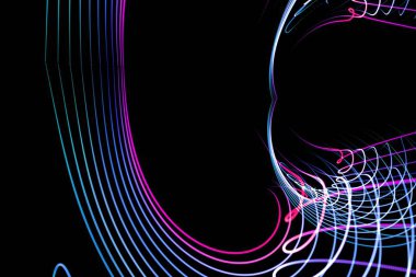 siyah arka plan üzerine parlak çizgiler