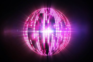 Digitally generated cool disco ball design in pink