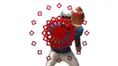 Futbol topu taşıyıcısının girdiği girdap kırmızısı grafikler spor haberlerini sunuyor. Sporcu, spor, hareket, rekabet, dinamik, adrenalin, aksiyon