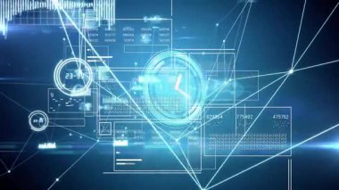 Çemberin şeffaf olması kayan panelleri tetikler ve neon hatları titreşir, canlı veri akışını gösterir. Teknoloji, analitik, yenilik, arayüz, dijital, neon, veri görselleştirme