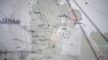 Saha teknisyenleri hava kalitesi verilerini gösteren canlı düğümlerle tepe örtüsünü tarıyor. Çevresel izleme, orman analizi, veri görselleştirme, sensör teknolojisi, doğa bilimi, sürdürülebilirlik, açık hava araştırmaları