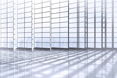 Şehre bakan geniş pencereli oda