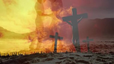 Erkekler solda belirdi ve kadınların elini tuttu. Teknoloji için günbatımında çarmıhların altında dans etmeye başladı. Romantizm, ibadet, maneviyat, siluet, birlik, huzur, bağlılık