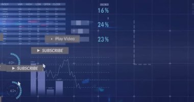 Yükleme, konsolda UI canlandırma indeks tablosu, tablolar ve pankartlar finansal güncellemeleri görselleştirir. Dijital, veri, görselleştirme, modern, teknoloji, analitik, kurumsal