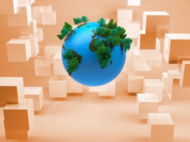 küpleri ile arka plan yeryüzünde