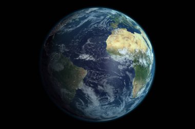 Siyah zemin üzerinde dünya gezegeni