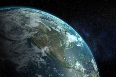 Uzayda Dünya 'nın dijital bileşik görüntüsü