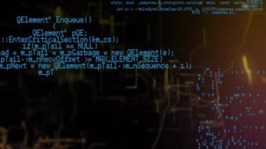 Sürüklenen dişler mavi kod ile başlıyor. Kaydırma sırasında kayboluyor. Turuncu ağ sıra mantığını gösteriyor. Teknoloji, siber güvenlik, dijital, geleceksel, yenilik, veri, bağlantı