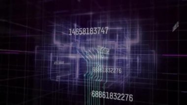 Başlangıç ızgarasında sayısal kod odaklanma, gövde oluşturma, dalların parlaması, veri akışını görselleştirme. Fütürist, dijital, soyut, teknoloji, veri, görselleştirme, ağ