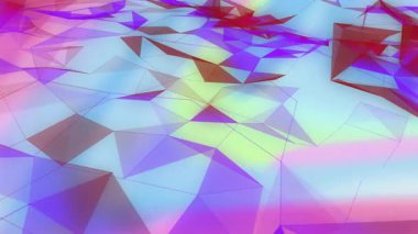 Kamera eğim ve dönüşüyle, 3 boyutlu pastel örgü titreşimi ve dönen katmanlı geometriyi ortaya çıkarıyor. Fütürist, dijital, soyut, minimalist, enerjik, teknolojik, dinamik