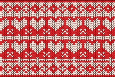 kırmızı örgü Noel vektörü arka plan kar taneleri