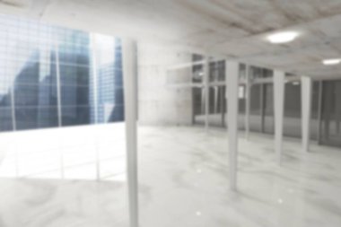 Modern binadaki boş salonun bilgisayar grafik resmi